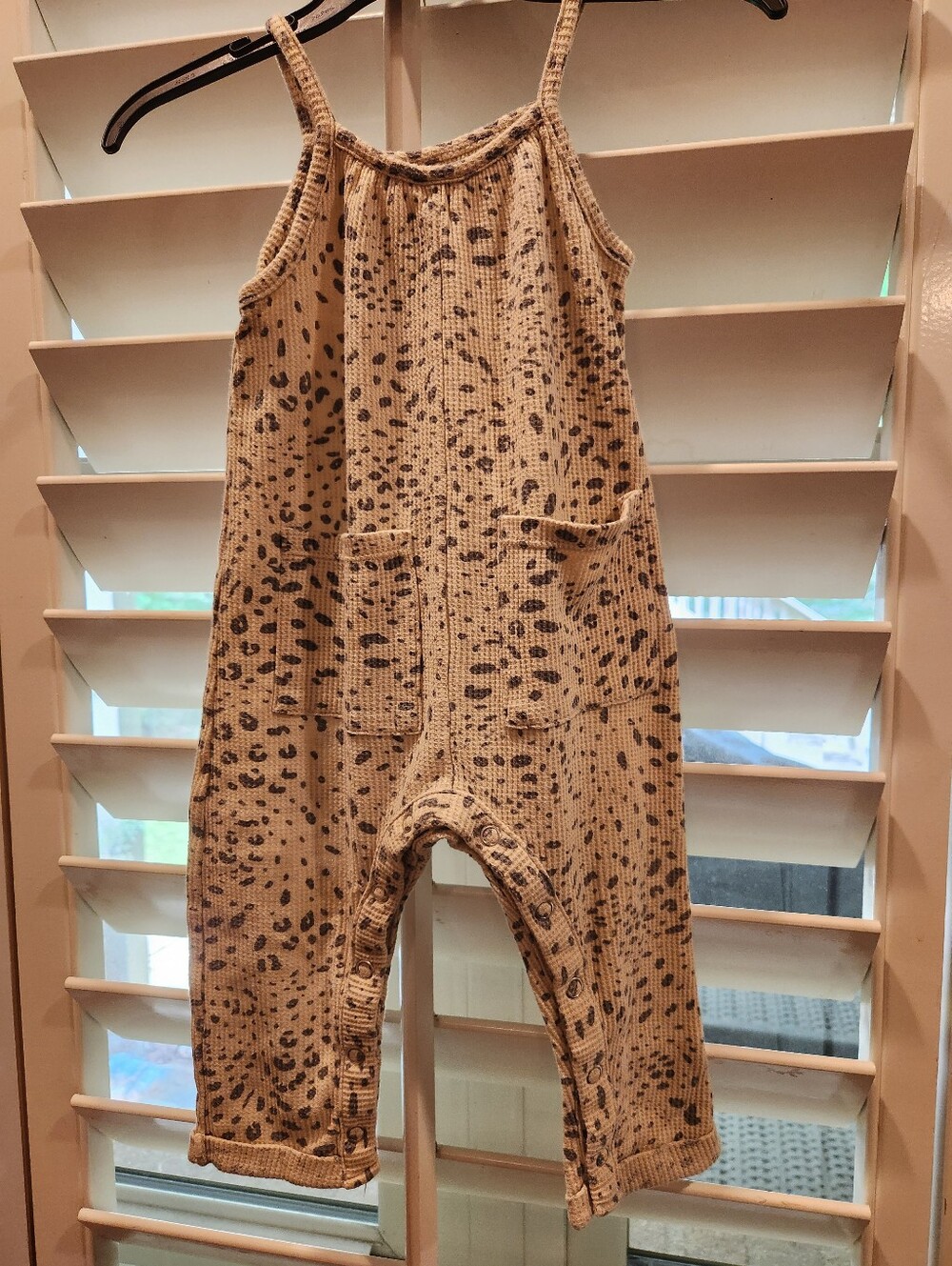 Grayson Mini Leopard Print Baby Romper - Tan & Black, Size 18M